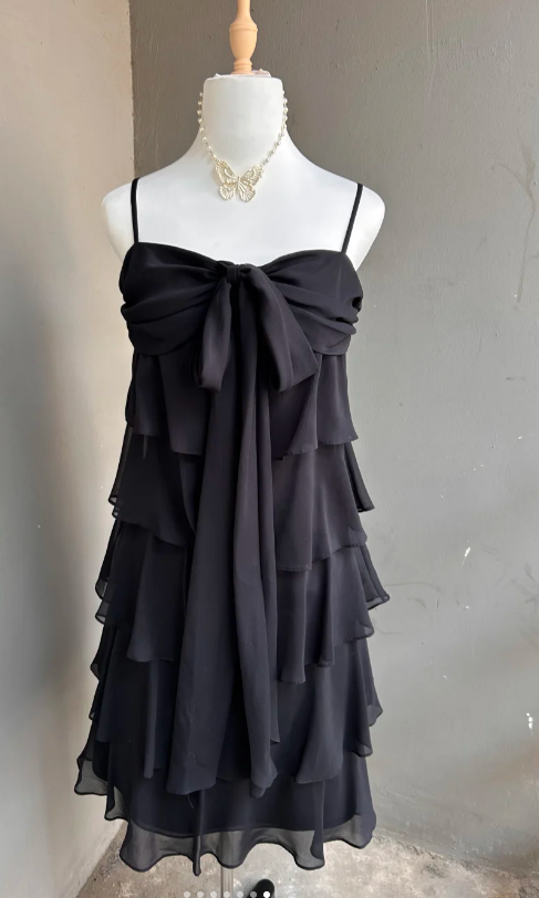 Elegant Spaghetti Strap Short Sheath Birthday Dresses, Black Homecoming Dresses EP04043