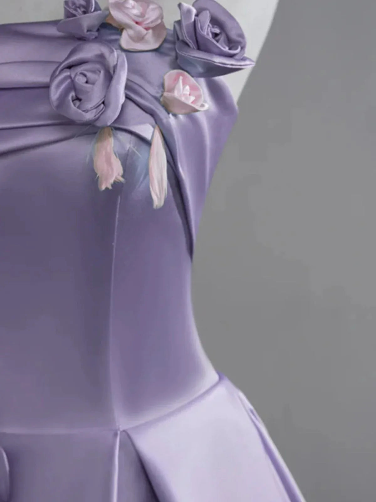 Elegant Green A-line Satin with Flowers Long Evening Dress, Party Dress,Prom Dress GG006