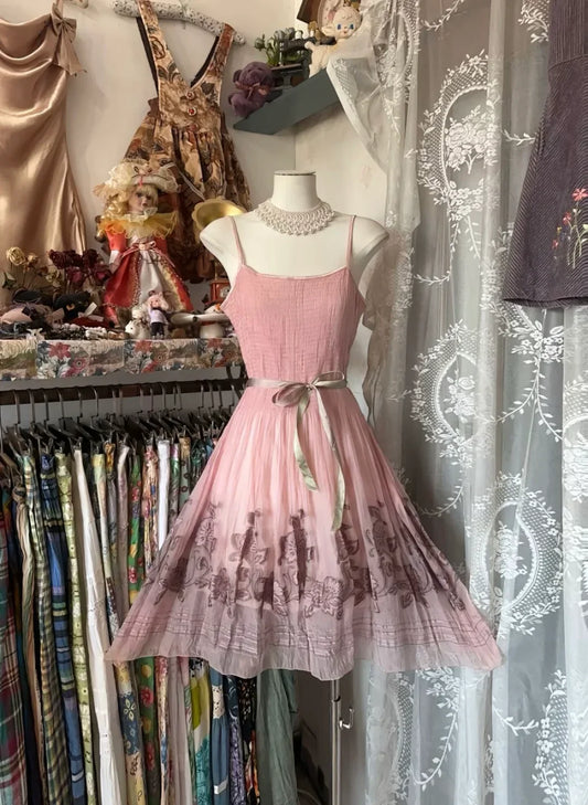 Chic A Line Spaghetti Straps Chiffon Printing Short Prom Dress,Homecoming Dress,Evening Dress GG1876