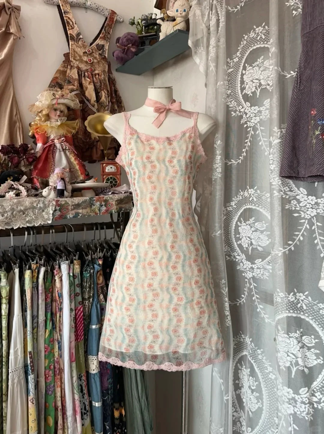 Lovely A Line Spaghetti Straps Satin Tulle Printing Short Prom Dress,Homecoming Dress,Evening Dress GG1884