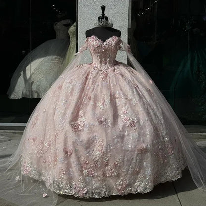 Gorgeous Ball Gown Off The Shoulder Pink Satin Tulle Lace Applique Long Prom Dress,Party Dress,Evening Dress GG2319