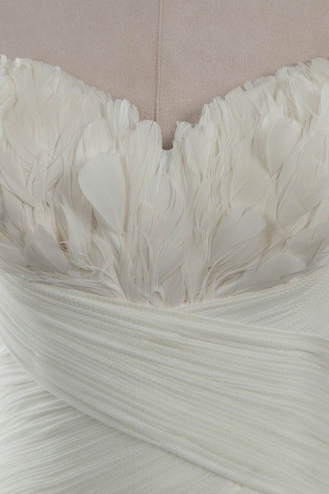 Stunning Mermaid Strapless Chiffon Tulle Long Prom Dress,Wedding Dress,Evening Dress GG2359