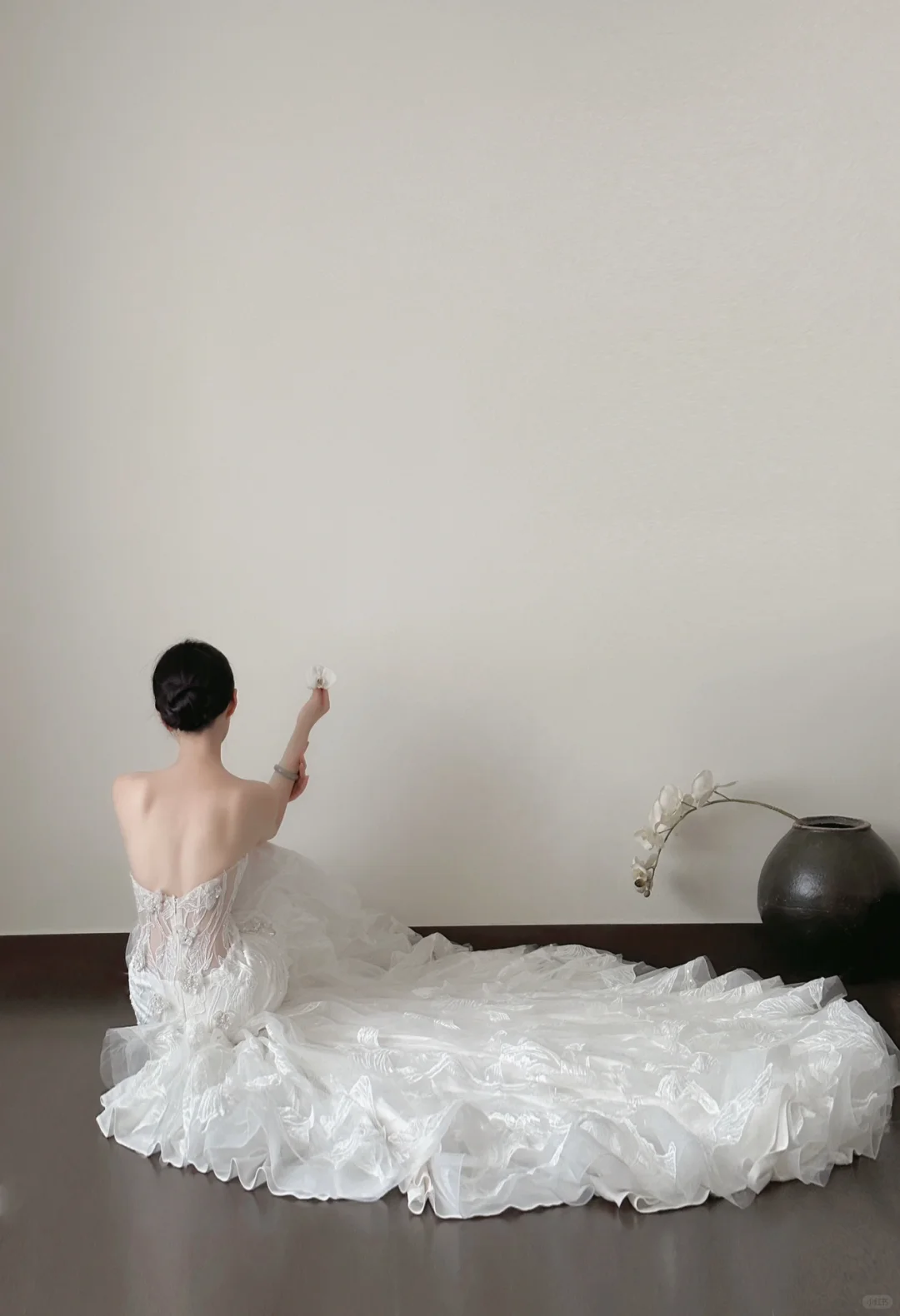 Beautiful Mermaid Strapless White Tulle Lace Applique Long Prom Dress, Wedding Dress, Evening Dress GG2841