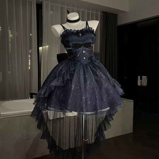 Chic Ball Gown Spaghetti Straps Satin Tulle Sequin Short Prom Dress,Homecoming Dress,Birthday Dress GG3518