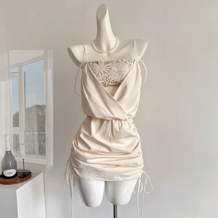 Unique Mermaid Spagheti Straps Satin Applique Short Prom Dress,Homecoming Dress,18th Birthday Dress GG3612