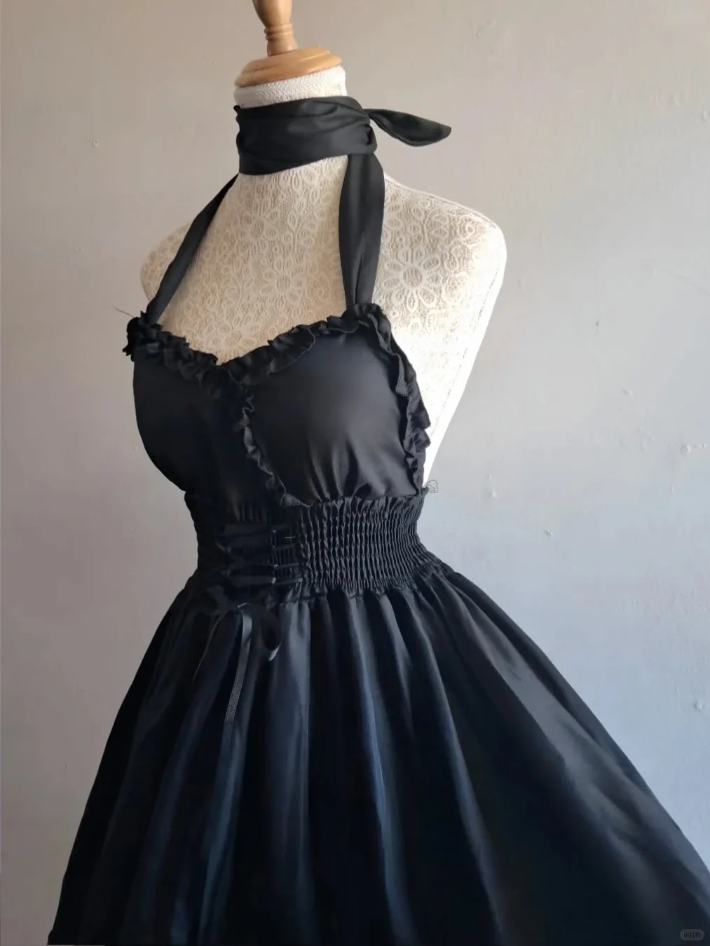 Simple Black A Line Halter Satin Short Prom Dress,Homecoming Dress,16th Birthday Dress GG3620