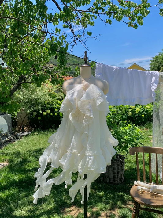 Cute A Line Halter Satin Chiffon Ruffles Short Homecoming Dress,Summer Birthday Dress GG3691