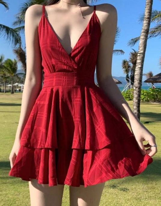 Pretty 17th Red A Line Spaghetti Straps V Neck Satin Short Homecoming Dress,Summer Birthday Dress GG3717