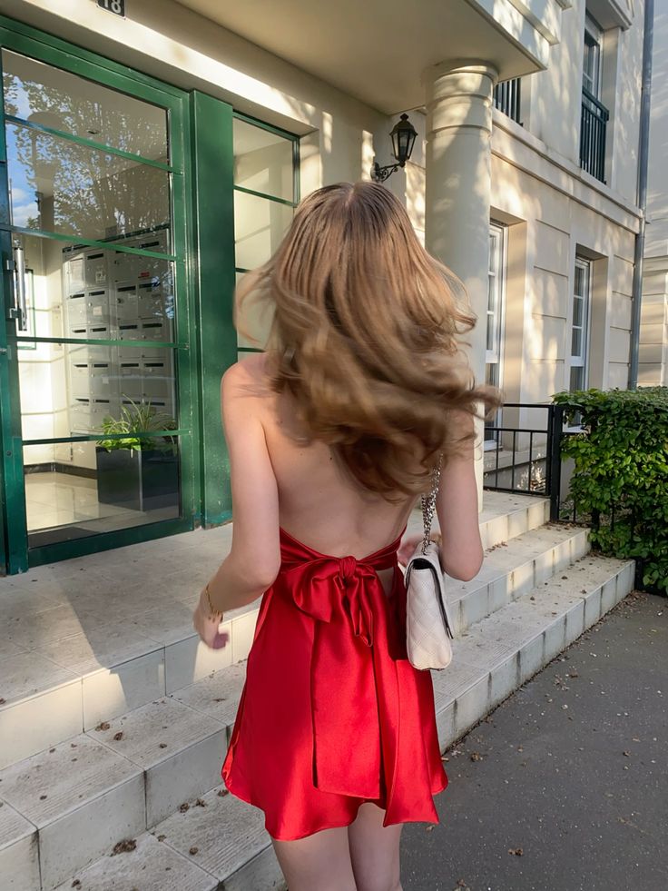 Red 19th A Line Halter V Neck Backless Satin Short Homecoming Dress,Summer Birthday Dress GG3719