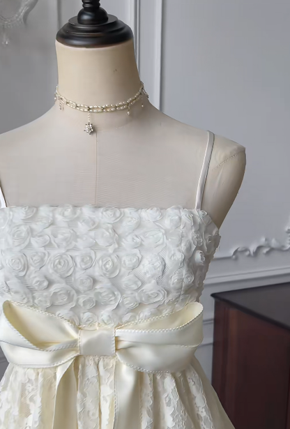 Cute A Line Spaghetti Straps Lace With Bow Short Homecoming Dress,Summer 15th Birthday Dress GG3735