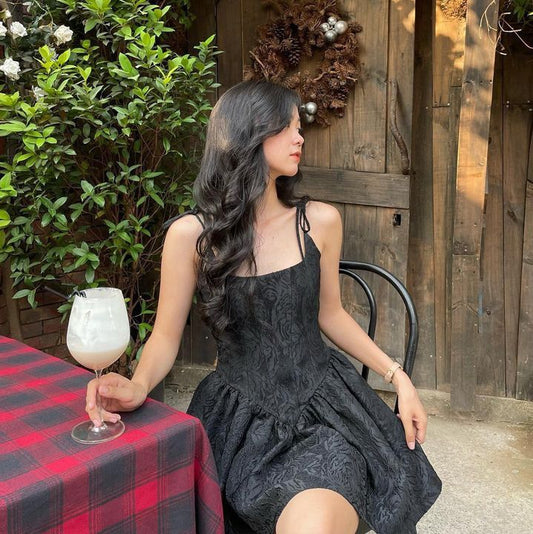 Chic Black A Line Spaghetti Straps Satin Short Homecoming Dress,Summer 21th Birthday Dress GG3769