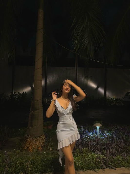 Unique Mermaid V Neck Chiffon Short Homecoming Dress,Summer 20th Birthday Dress GG3829