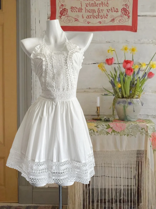 Pretty A Line Halter White Satin Short Homecoming Dress,Summer 17th Birthday Dress GG3860