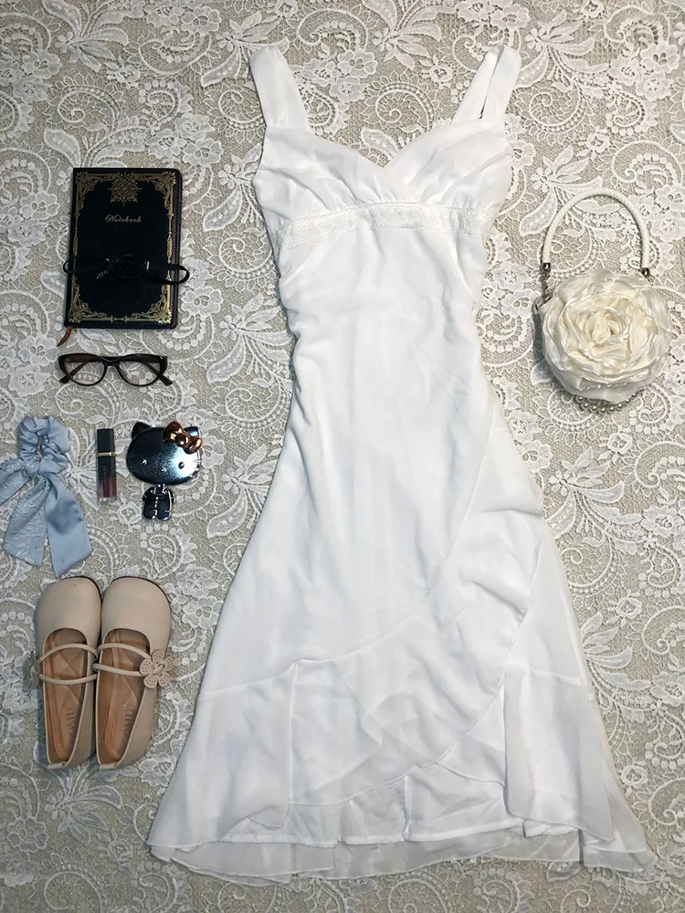 Elegant A Line Spaghetti Straps White Chiffon Short Homecoming Dress,Summer 17th Birthday Dress GG4074