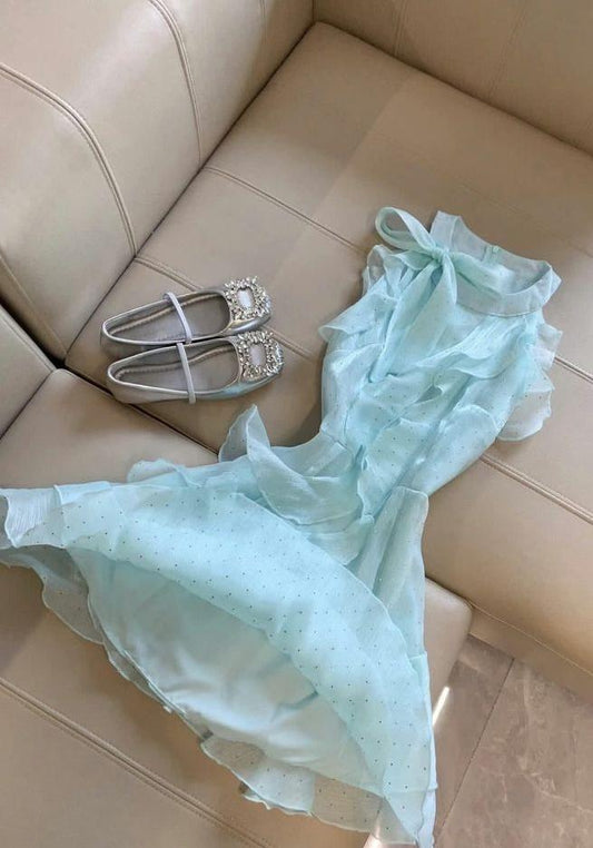 Pretty A Line Halter Chiffon Ruffles Short Homecoming Dress,Summer 16th Birthday Dress GG4113