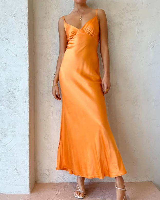 Simple Satin Long Prom Dress Party Dress SH967