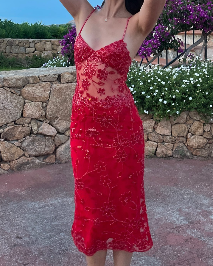 Sexy Sheath Spaghetti Strap Sequin Red Tulle Homecoming Dress Birthday Dress SH2197