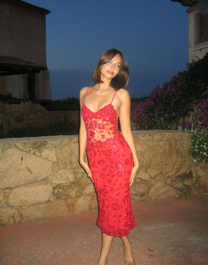 Sexy Sheath Spaghetti Strap Sequin Red Tulle Homecoming Dress Birthday Dress SH2197