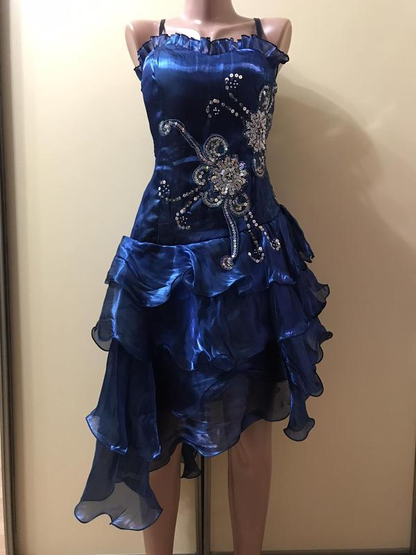 Black Chiffon Beaded Mini Satin Short Prom Dress Homecoming Dress  SH1022