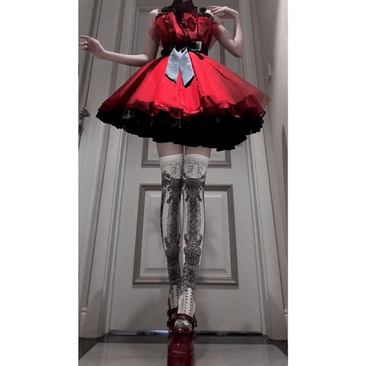 Vintage Ball Gown Spaghetti Straps Red Summer 16th Birthday Dress Lolita Dress Mini 18th Birthday Outfits Short Lolita Outfit DH2406