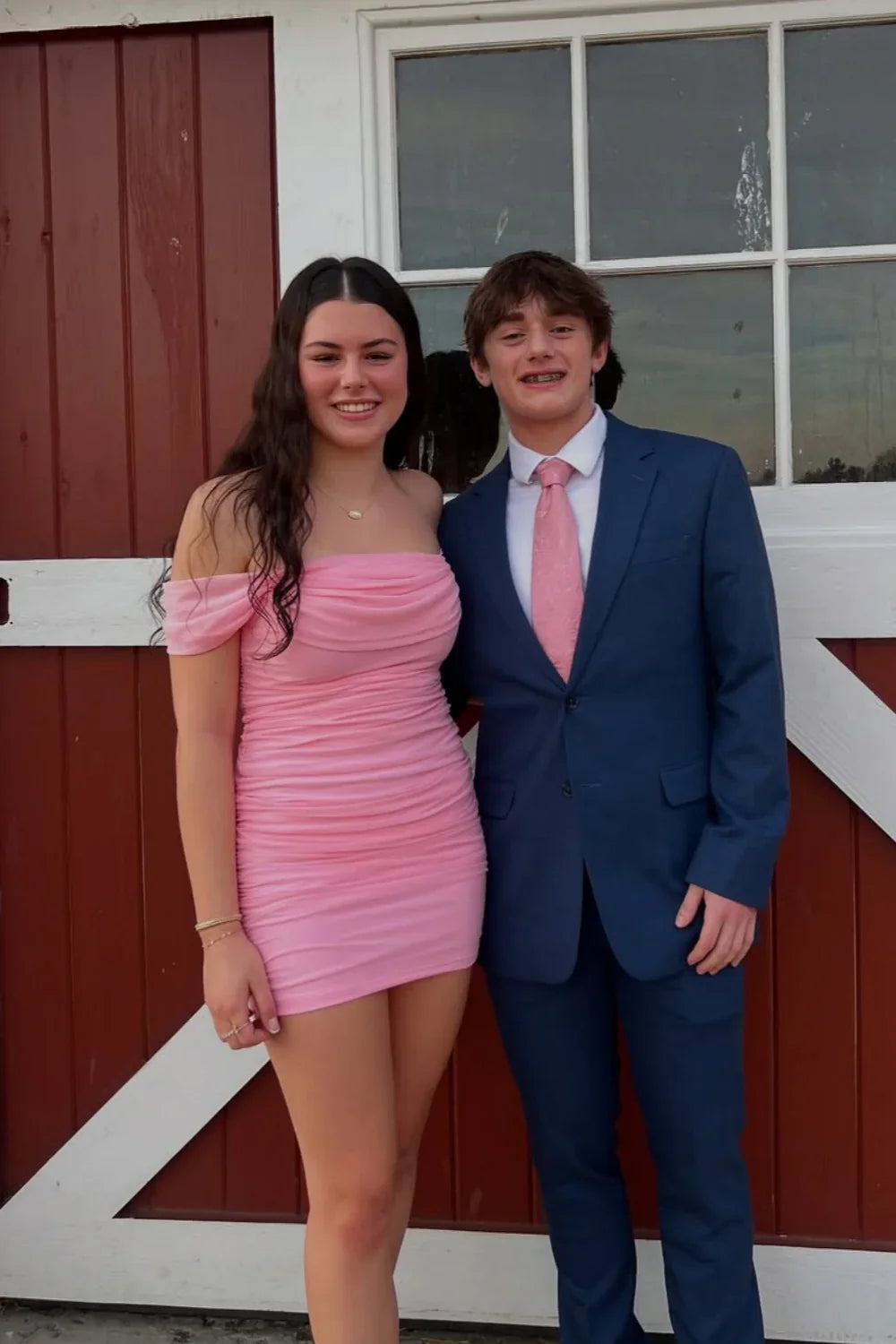 Off the Shoulder White Ruched Sheath Short Dress, Bodycon Homecoming Dress,AST1777