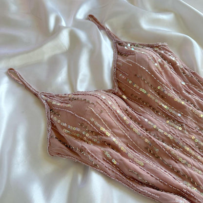 _©°_ Blush Pink Sakura Luxurious Gorgeous Fairytale Fantasy Retro Fashion Exquisite Beaded Sequin 3D Applique Long Elegant Flowing Chiffon Ball Gown Evening Gown Party Dress Prom Gown gh3870