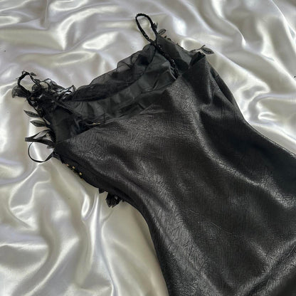 _¦¢__Black Vintage Glam Rock Unique Fashion Beautiful Elegant Exquisite Gold Stud Beads Long Satin Ball Gown Evening Gown Birthday Party Dress Prom Dark Fairy/Black Swan gh3914