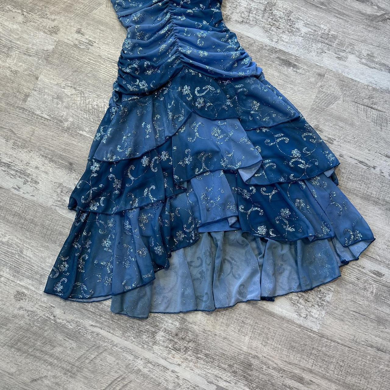 Dark blue homecoming dress Y2k mini backless dress with sparkling floral rhinestone ruffles short chiffon ball gown evening gown party dress gh4716