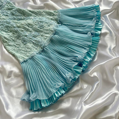 _____owder Blue Sparkling Charming Retro Princess Stunning Unique Fashionable Beautiful Elegant Delicate Lace Short Lace Sequin Homecoming Dress Prom Dress Evening Dress Birthday Party Dress Prom Dress gh3916