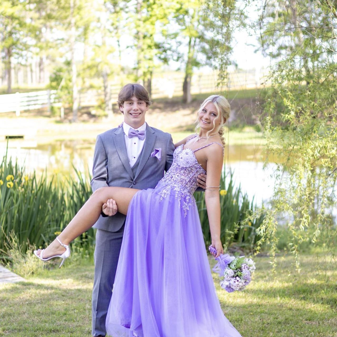 Vintage Lilac Applique Sequin Prom Dress Sweetheart A-Line Evening Dress Long Formal Dress TP4652