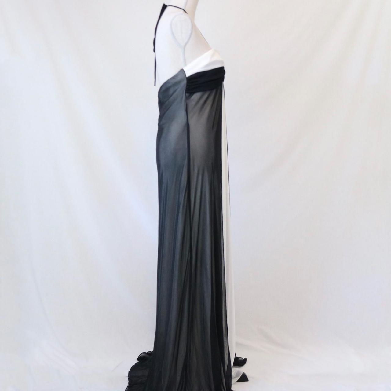 Black and white vintage fashion stunning high waist halter neckline long Chiffon Tulle prom dress evening gown party dress bridesmaid dress gh3605