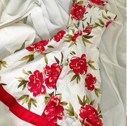 Red Floral Fairy Short Satin Homecoming Dress Birthday Dress gh4663