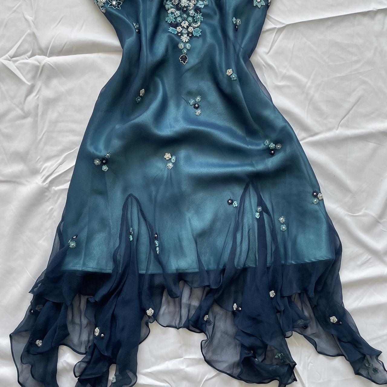 amakanas-Blue floral beaded short halter chiffon homecoming dress birthday party dress gh5263