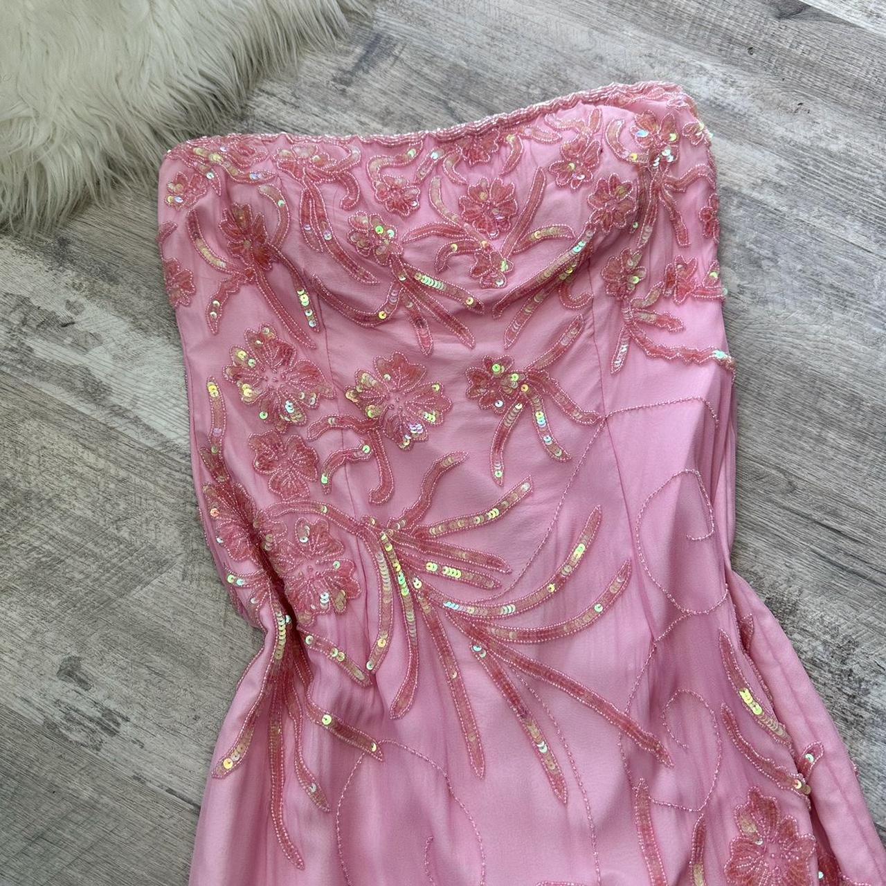 y2k beautiful rare fairy mermaid vintage light pink off the shoulder floral sequins flowing maxi dress stunning date dress, prom dress, dress homecoming dress, wedding guest dress gh4512