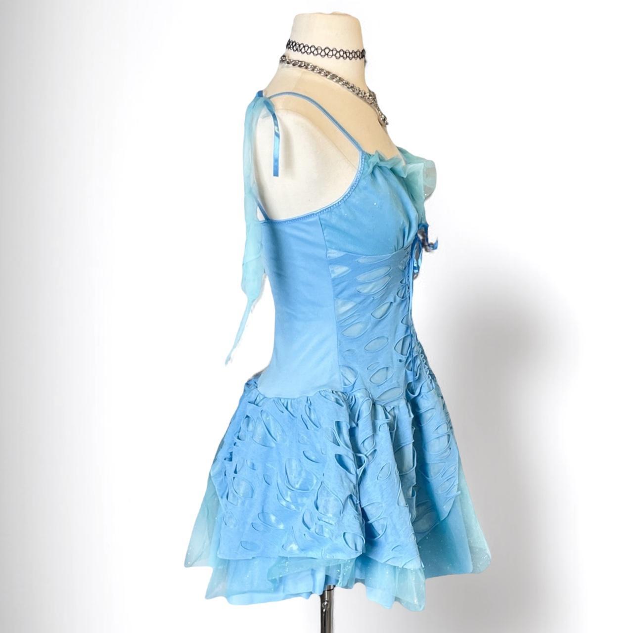 Vintage Y2K blue fairy short chiffon formal homecoming dress birthday dress eighth grade gh4659