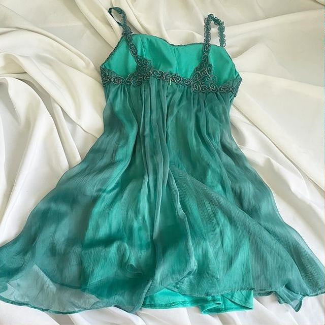 Green Vintage Fairy Beaded Short Chiffon Homecoming Dress Birthday Dress gh4661