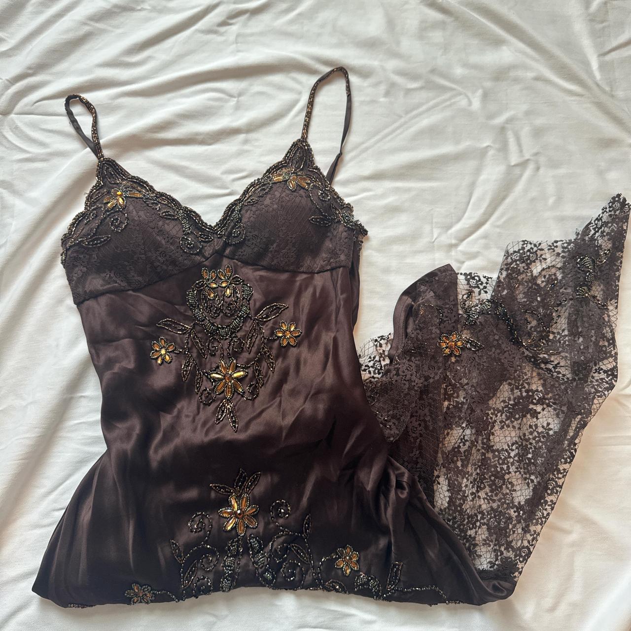 _Brown Black Unique Vintage Gorgeous Elegant Exquisite Beaded Spaghetti Straps Long/Short Tulle Lace Homecoming Dress Prom Dress Birthday Party Dress Evening Dress Ball Dress Holiday Date Night Dress gh4107