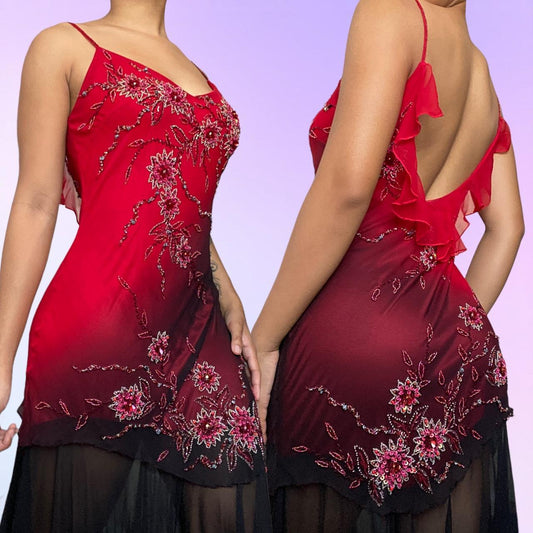 ___ed Black Fashion Gradient Fairy Beaded Mid-Length Short Homecoming Dress Prom Dress Party Dress gh4675