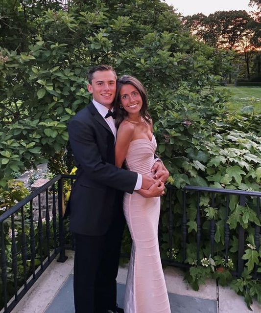 Simple Mermaid Strapless Floor Length Sleeveless Pink Prom Dress P1164