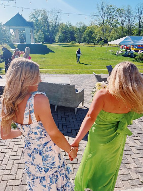 Beautiful Blue Floral Shoulder Strap Sheath Tiered Party Dress Bridesmaid Dress TP4294