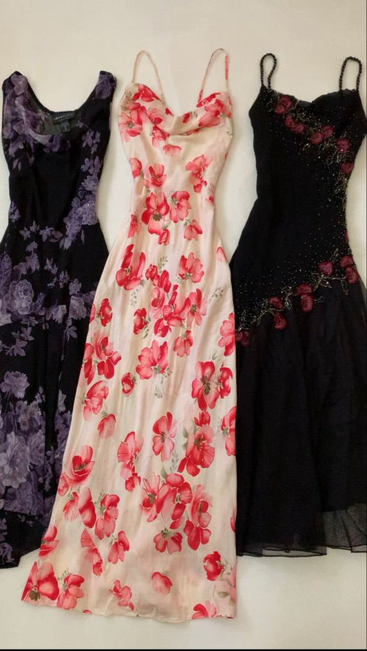 Sexy Mermaid Prom Gown With Straps Floral Pink Prom Dresses P1854