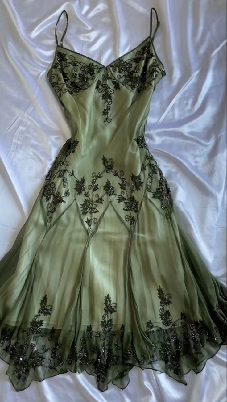 Vintage A line Straps Green Prom Dresses 22th Birthday Outfit P1973