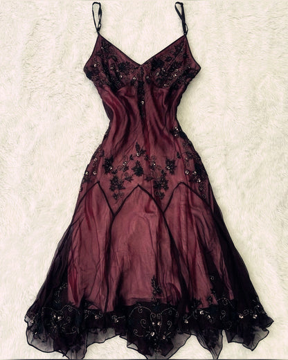 Vintage A line Straps Dark Pink Prom Dresses 22th Birthday Outfit P1974