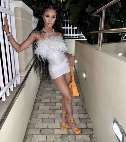 Sexy Sheath Strapless Short White Homecoming Dress P2270