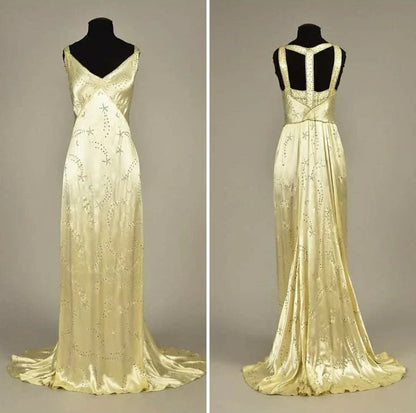 Yellow shiny elegant fashion exquisite beaded long satin floor-length prom dress evening dress party dress gh3586