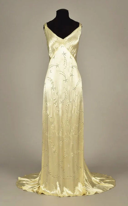 Yellow shiny elegant fashion exquisite beaded long satin floor-length prom dress evening dress party dress gh3586