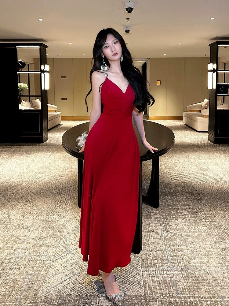 Pretty A Line Spaghetti Straps Red Knee Length Prom Dresses Evening Gowns Birthday Dress P2352