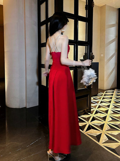 Pretty A Line Spaghetti Straps Red Knee Length Prom Dresses Evening Gowns Birthday Dress P2352