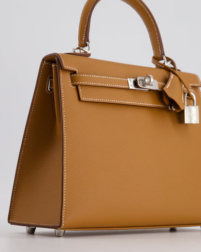 Hermès Kelly Bag 25cm Sellier in Gold Epsom Leather with Palladium Hardware