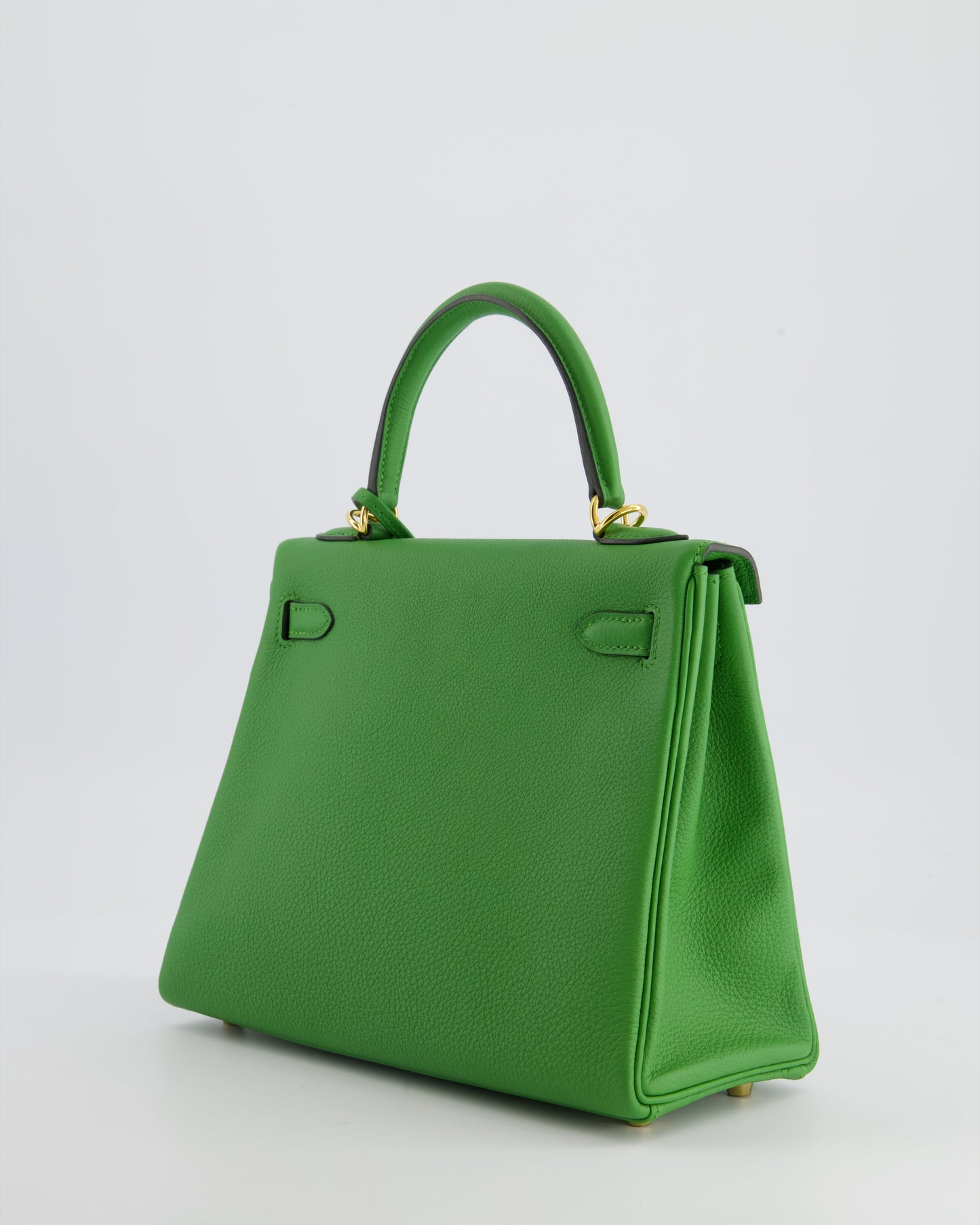 *RARE* Hermes Kelly Retourne Bag 25cm in Vert Yucca Togo Leather and Gold Hardware